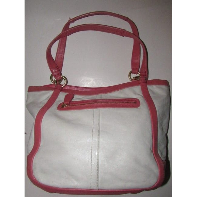 Coach Vintage Pursesdesigner Purses Buttery Soft White And Pink Leather With Gold Hardware Satchel
