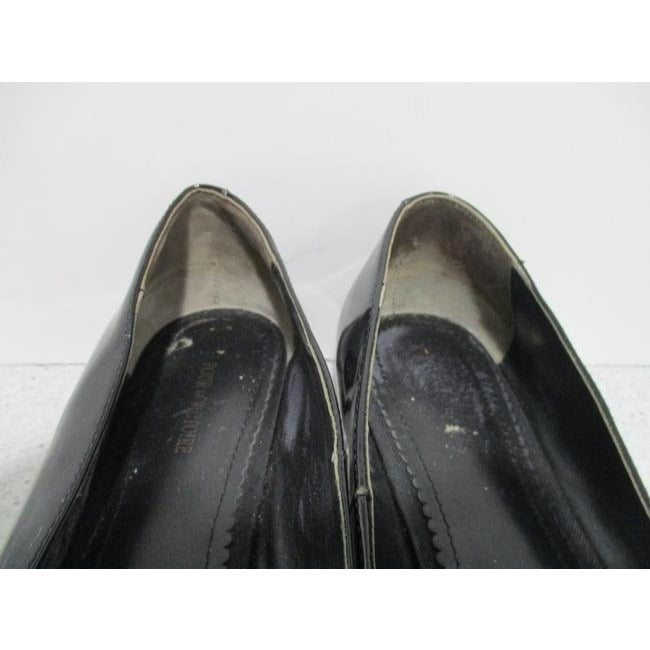 Pour La Victoire Patent Black Sarina Square Toe Sip On Flats Size Us