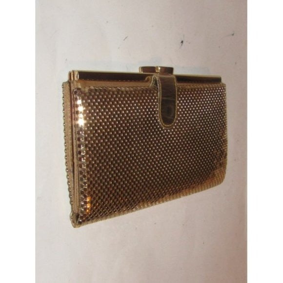 Whiting And Davis Vintage Gold Mirrored Mesh Chainmaille Designer Purse