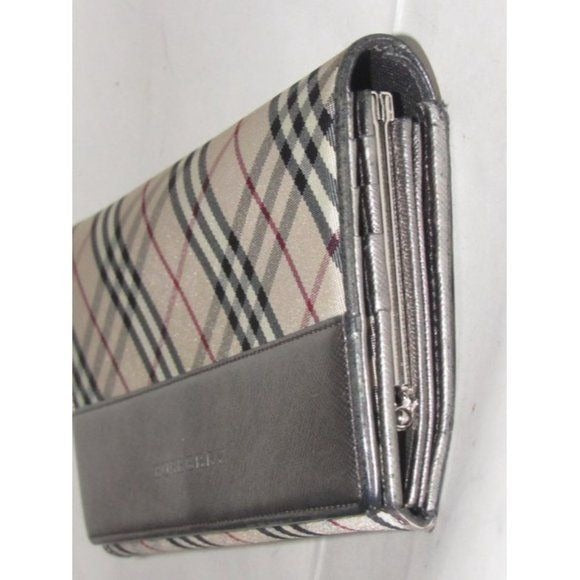 Burberry Nova Check & Pewter Leather XL Wallet