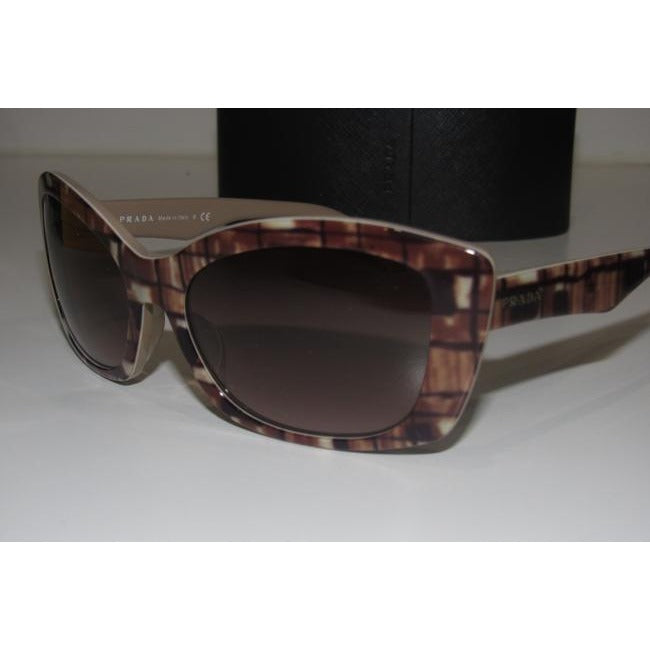 Prada Marbleized Heavy Plastic In Shades Of Brown Sunglassesdesigner Sunglasses