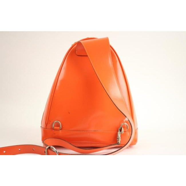 Gucci Messenger Triangular Two Way Messengerbackpack With Pocket Orange Patent Leather Backpack