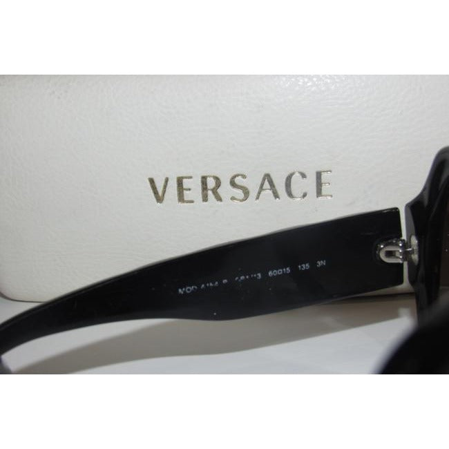 Versace Marbleized Heavy Plastic In Brown With Rhinestone Accents Sunglassesdesigner Sunglasses