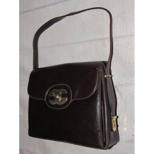 Gucci Vintage Rich Brown Leather Satchel