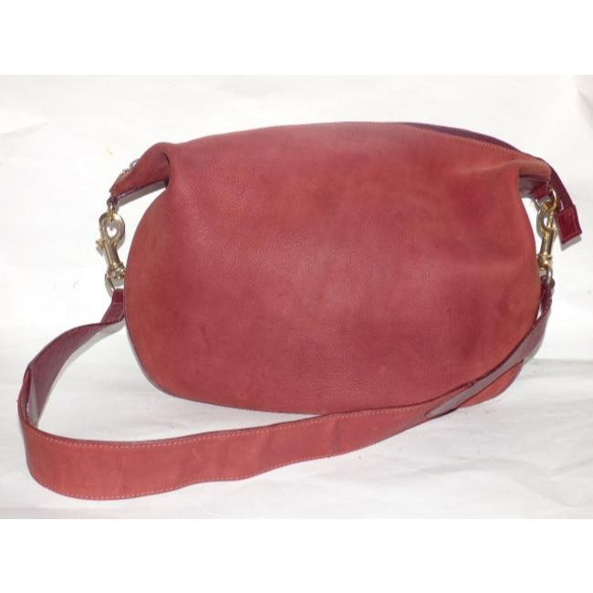 Gucci Vintage Burgundy Red Suede With Leather Hobo Bag