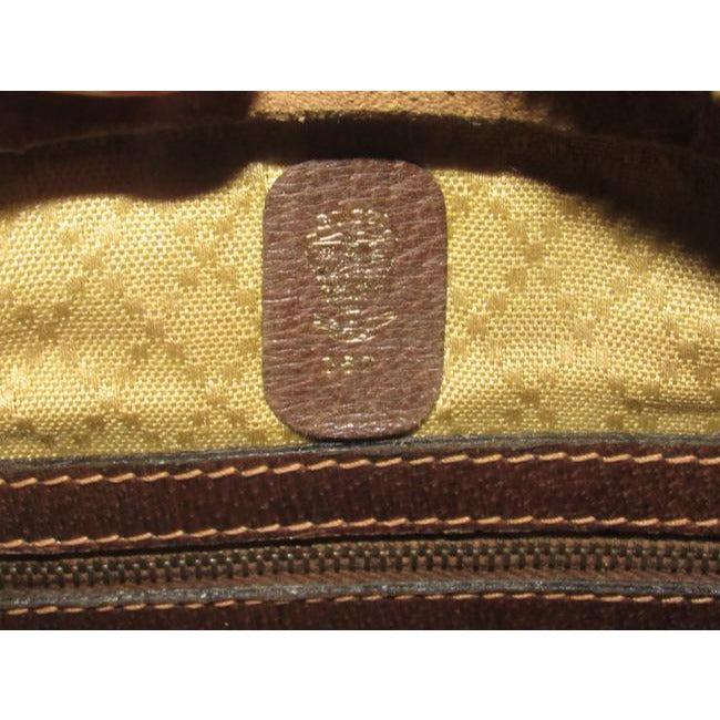 Gucci Supreme Brown Large G Logo Print Coated Canvas And Brown Leather With Red And Green Stripe