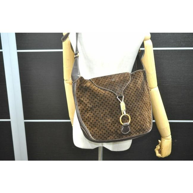 Gucci Padlock Envelope Top Brown Square G Logo Print Gg Suede And Leather Shoulder Bag