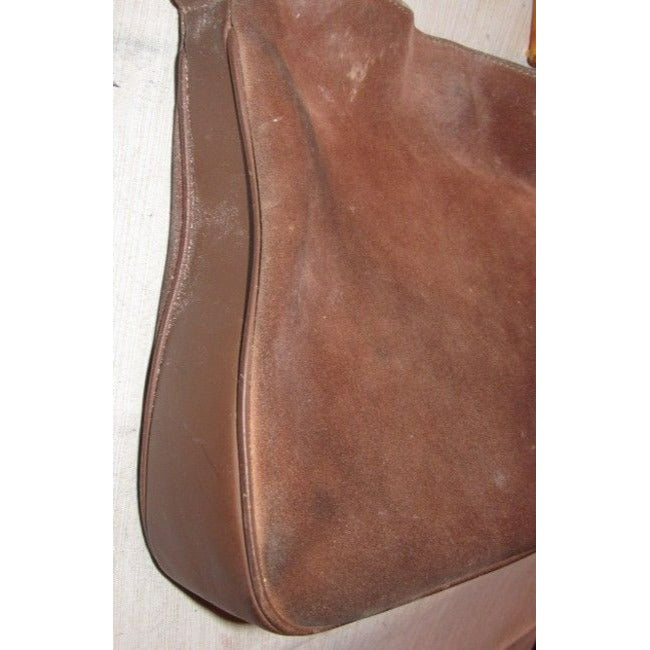 Gucci Vintage Mocha Brown Suede And Leather Hobo Bag