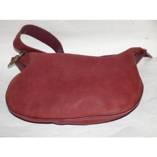 Gucci Vintage Burgundy Red Suede With Leather Hobo Bag