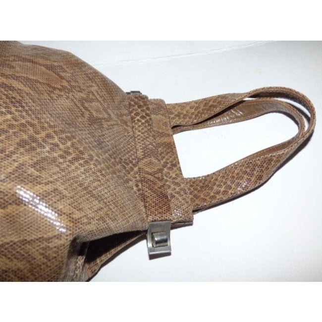 Stuart Weitzman Vintage Pursesdesigner Purses Python Leather In Shades Of Brown Clutch