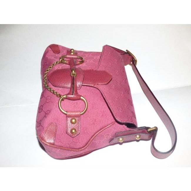 Gucci Horsebit Top Handle Bag W Canvasleather W Chain Pink Guccissima Printgold Leather And Canvas S