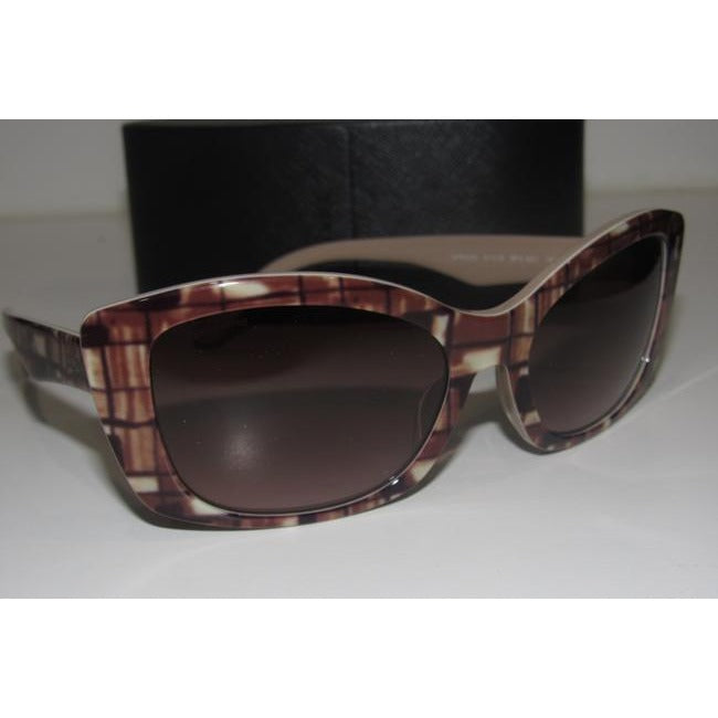 Prada Marbleized Heavy Plastic In Shades Of Brown Sunglassesdesigner Sunglasses