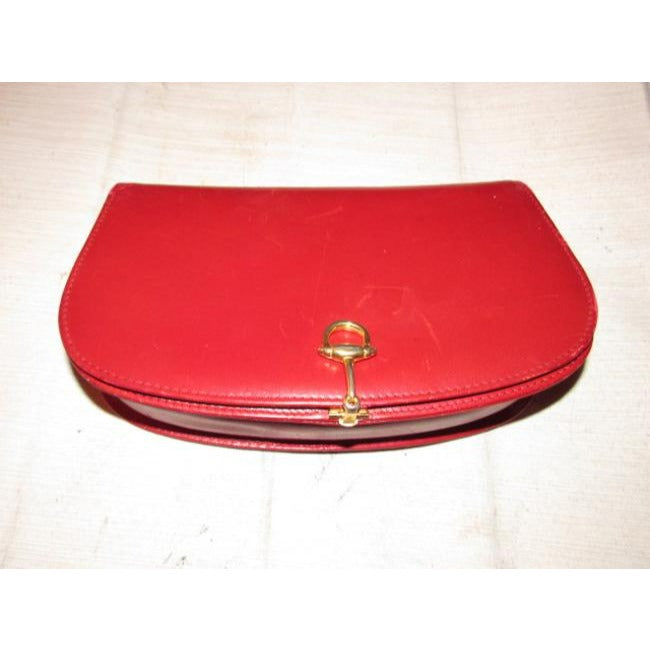 Gucci Vintage Red Leather Shoulder Bag