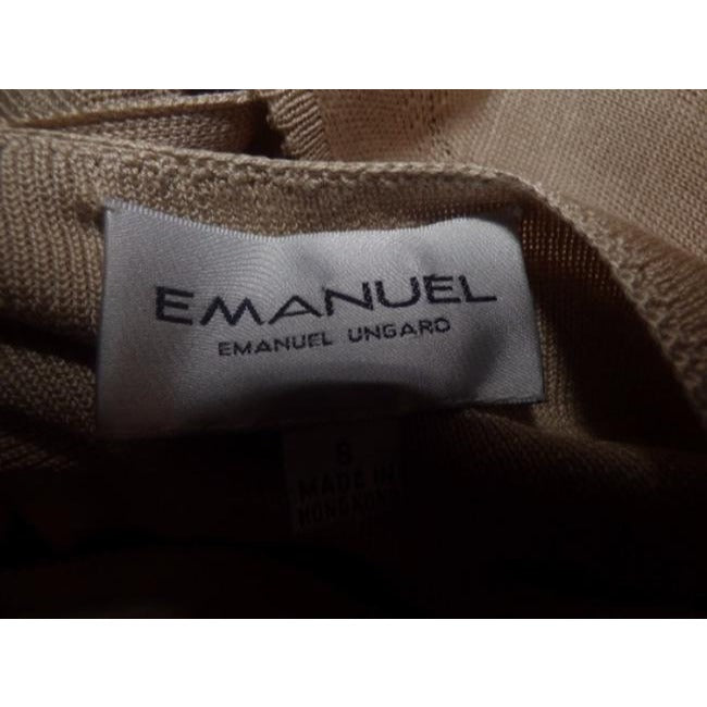 Emanuel Ungaro Pale Taupe Silk Blend With Pointelle Design Cardigan