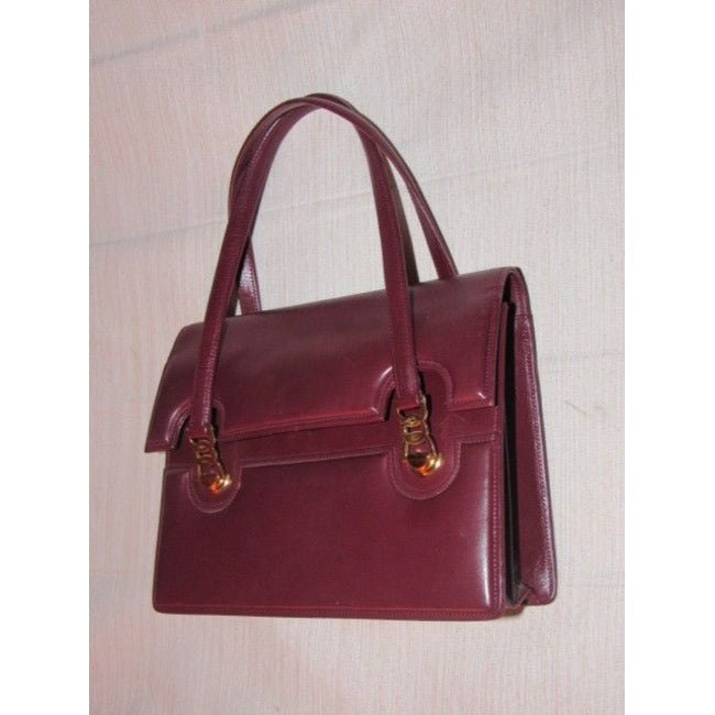 Gucci Vintage Burgundy Leather Satchel