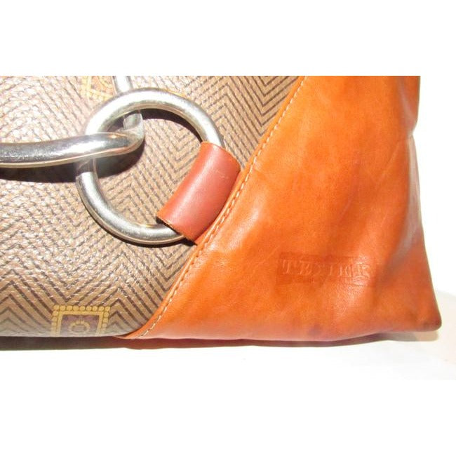 Pursesdesigner Purses Chestnut Brown Leather And Logo Print Coated Canvas In Shades Of Brown Hobo Ba