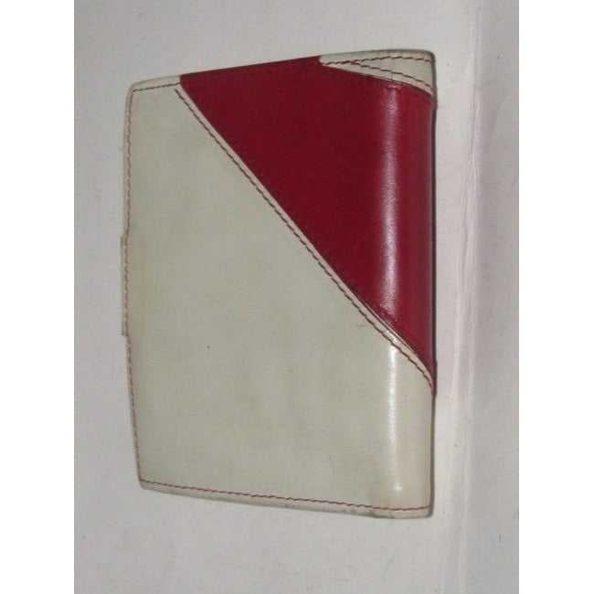 Salvatore Ferragamo Red And White Leather Vintage Wallet