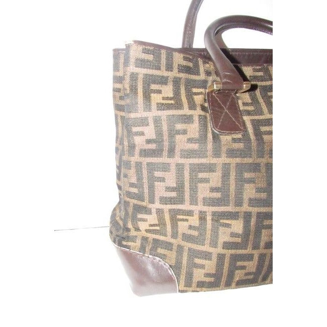 Fendi Top Handle Tobacco Zucca Print Canvas And Leather Satchel