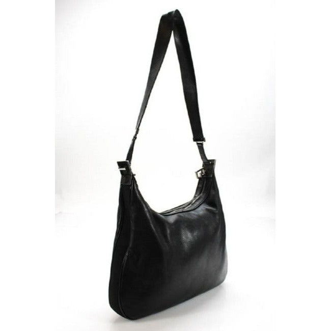 Gucci Shoulder Style With Locking Chrome G Black Leather Hobo Bag