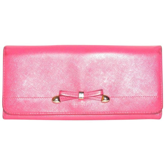 Prada Rose Colored Saffiano Leather Wallet