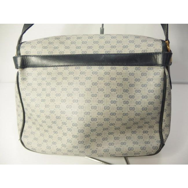 Gucci Vintage Blue And Gg Leather Cross Body Bag