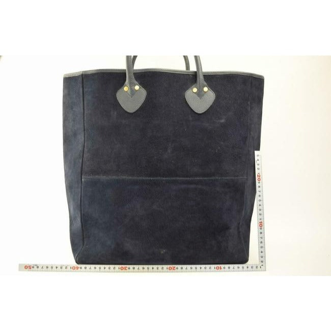 Gucci Xl Satchel Slate Blue Suede And Leather Tote