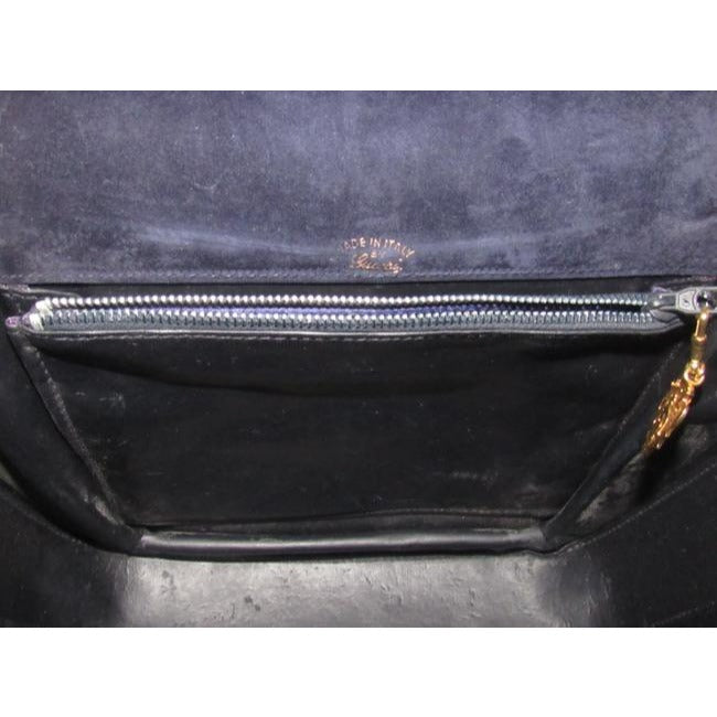 Gucci Vintage Pursesdesigner Purses Navy Leather And Grey Suede Shoulder Bag