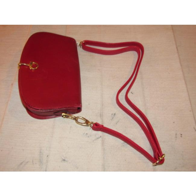 Gucci Vintage Red Leather Shoulder Bag