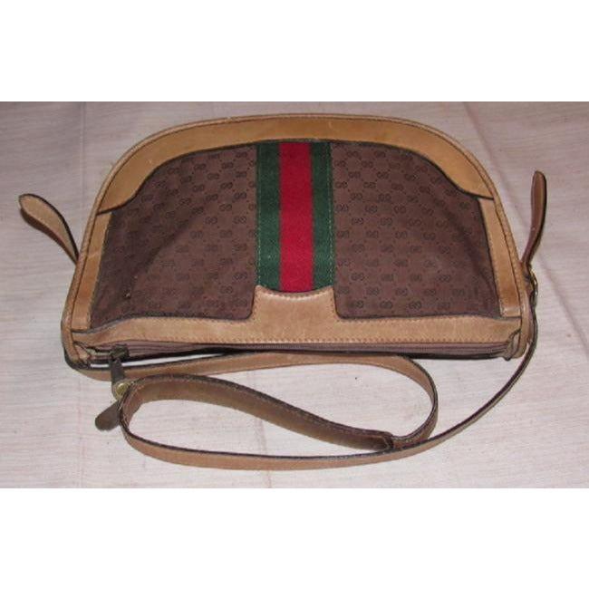 Gucci W Guccissima Canvas Leather Half Moon Shape Red Green Brown Micro G Bag