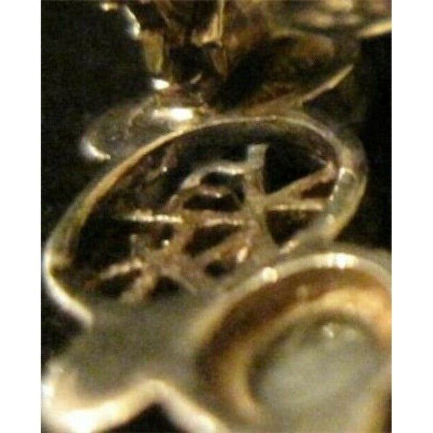 Vintage Sterling 10k Gold Green Jade Marcasite Signed Circle Brooch Pin