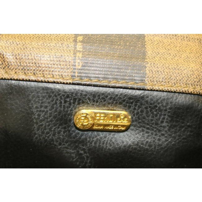 Fendi Belt Or Shoulder Purse Pequin Stripe In Browns Coated Canvas And Leather Cross Body Bag