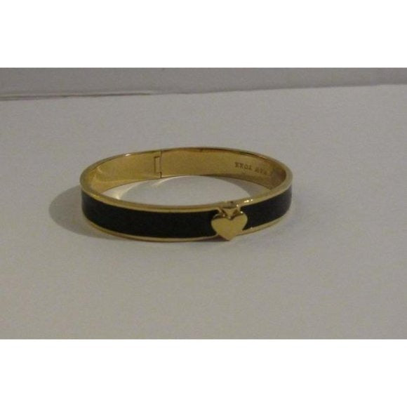 Kate Spade Black Enamel Gold Clamper Style Bangle