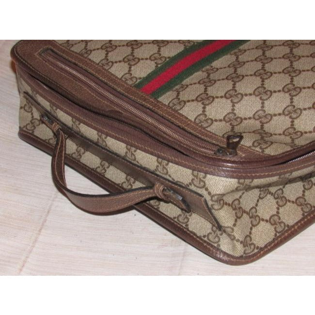 Gucci Ophidia Top Handle Tote Print With Redgreen Center Stripe Brown Guccissimaredgreen Leathercoat