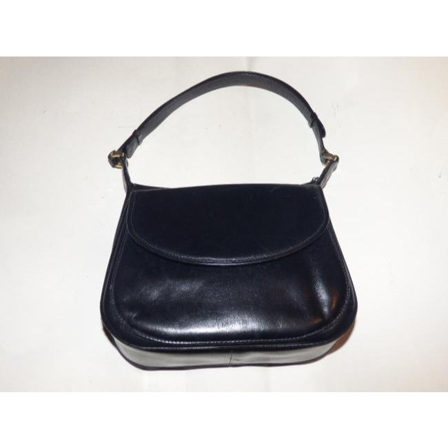 Gucci Top Handle Kelly Style Midnight Blue Black Leather Shoulder Bag