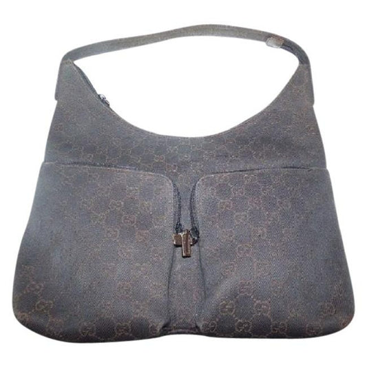 Gucci Xl Style Brown Leather And Gg Leather Hobo Bag