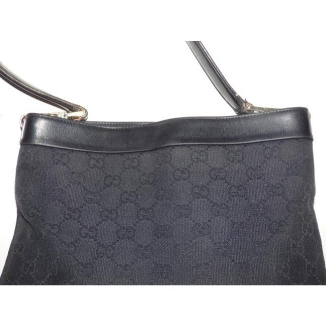 Gucci Supreme Shoulder Guccissima Print Top Handle Black And Gg Leather Hobo Bag