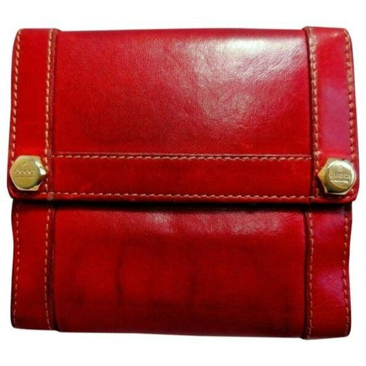 Gucci True Red Leather Bi Fold Change Purse Wallet