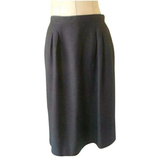 Dior Navy Blue Silk Blend Vintage Skirt