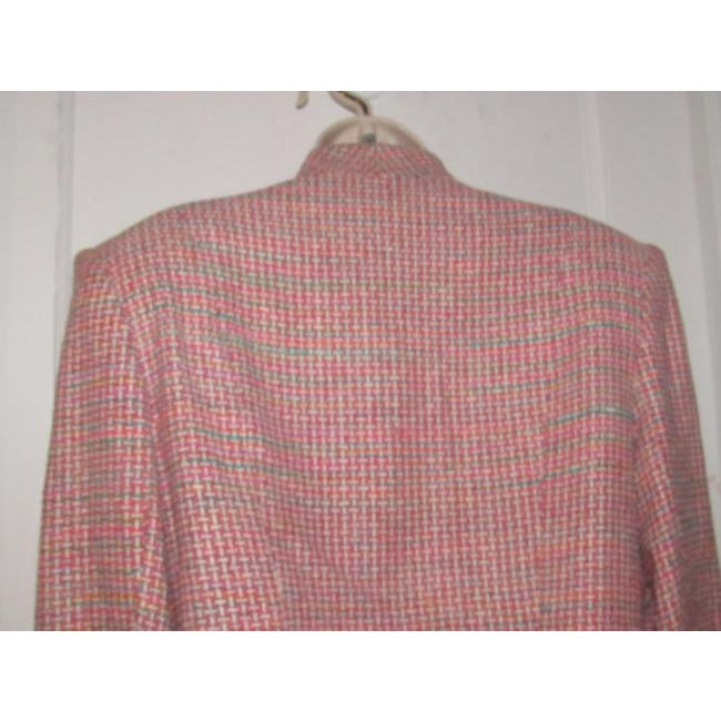 Dior Pink Turquoise Red And White Tweed Vintage Blazer