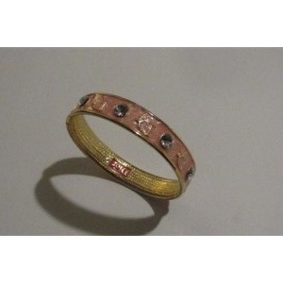 Dior pink enamel bangle bracelet w Swarovski crystals