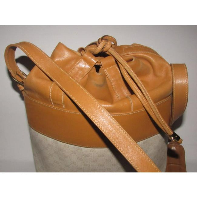 Gucci Vintage Pursesdesigner Purses Camel Leather And A Camel Small G Print On Ivory Coated Canvas S