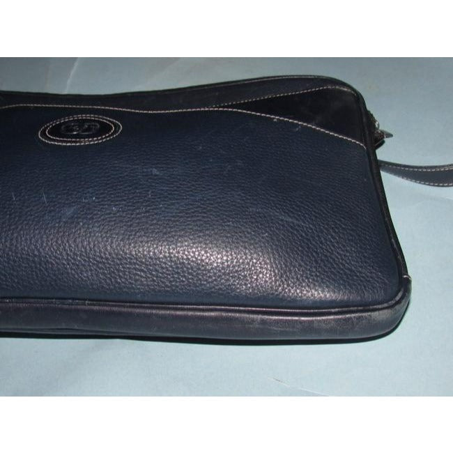 Gucci Vintage Shades Of Navy In Smooth And Textured Leather Cross Body Bag