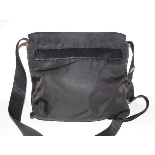 Prada Pursesdesigner Purses Black Leather And Black Nylon Cross Body Bag