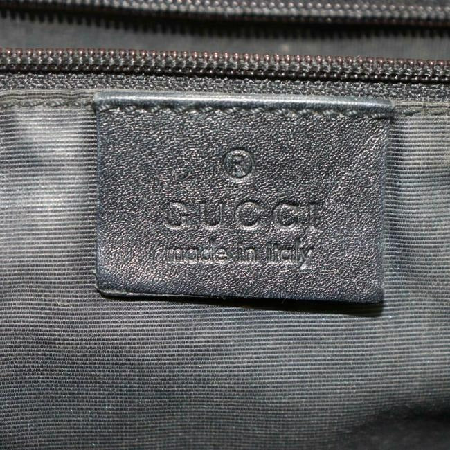 Gucci Tom Ford Era Vintage Purse Black Large G Logo Print On Grey Canvas And Black Leather Satchel