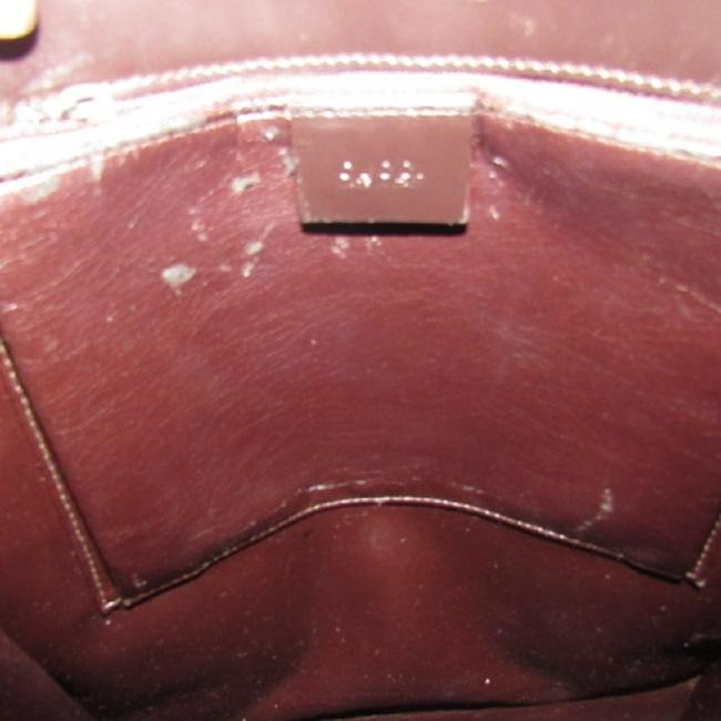 Gucci Vintage Brown Patent Leather Shoulder Bag