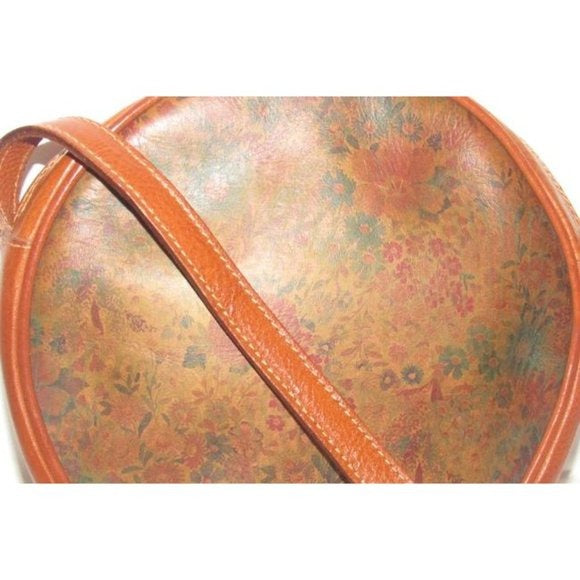 Furla Multi Color Floral Leather Canteen Style Cross Body Bag