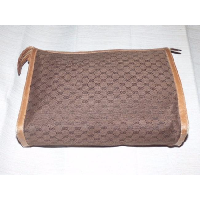 Gucci Vintage Pursesdesigner Purses Brown Leather And Gg Leather Clutch