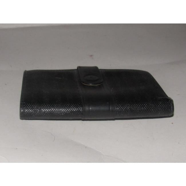 Fendi Black Thin Striped Coated Canvas And Black Leather Vintage Wallet