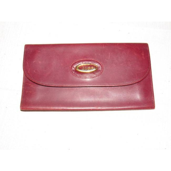 Gucci Super Soft Burgundy Leather With Gold Hardware Vintage Wallet