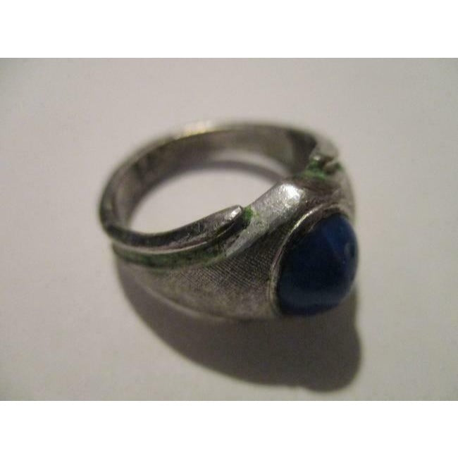 ESPO Blue Oval Star Sapphire Sterling Silver Modernist Ring